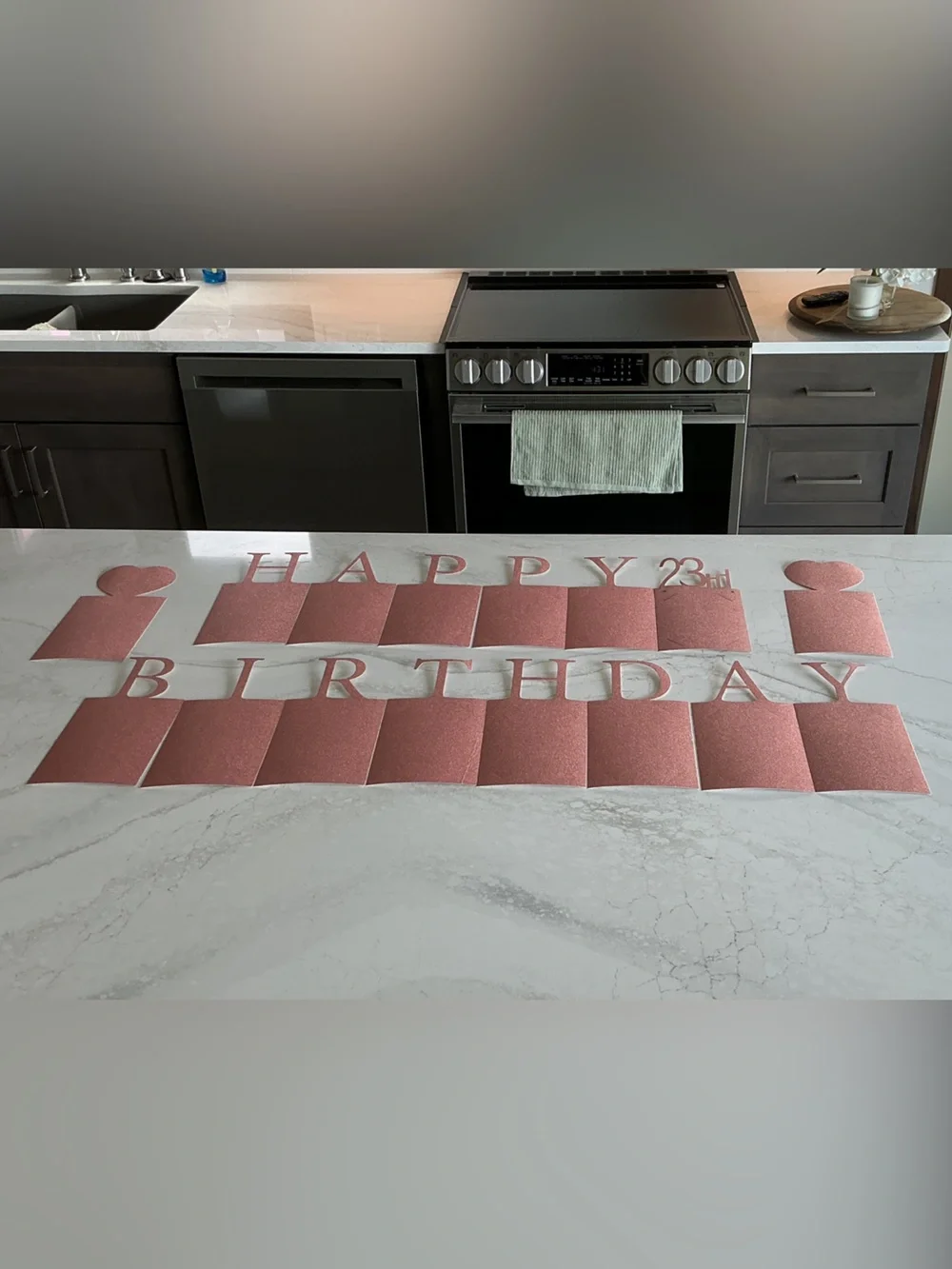 Rose Gold Happy 23rd Birthday Banner Garland - Party Backdrop-add photos